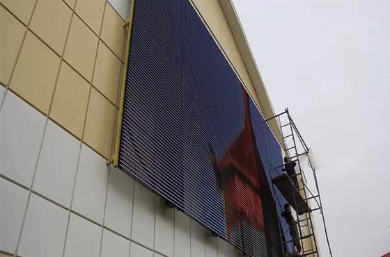 High Transparency P15.625 Outdoor Led Curtain Display For Media Facade Advertising